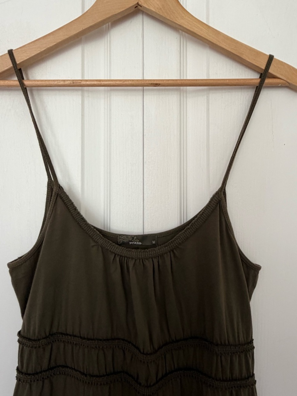 Prana Olive Green Cotton Lightweight Mid Length Summer Vacation Dress-Sz-M - Picture 16 of 16